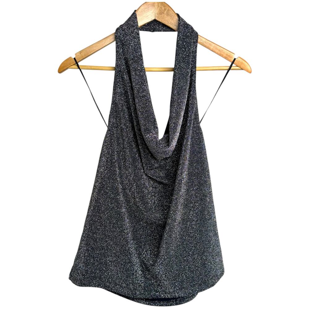Express Metallic Cowl Neck Halter Top NWT Size Medium